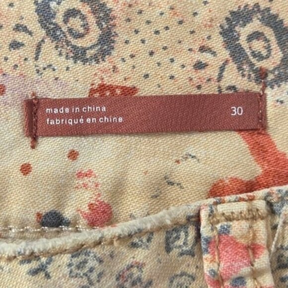 Pilcro The Wanderer Boho Patchwork Denim Shorts Sz 30 Frayed Hem - Picture 6 of 8